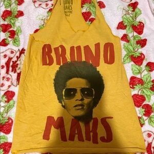 Yellow Bruno Mars Graphic Tank Top